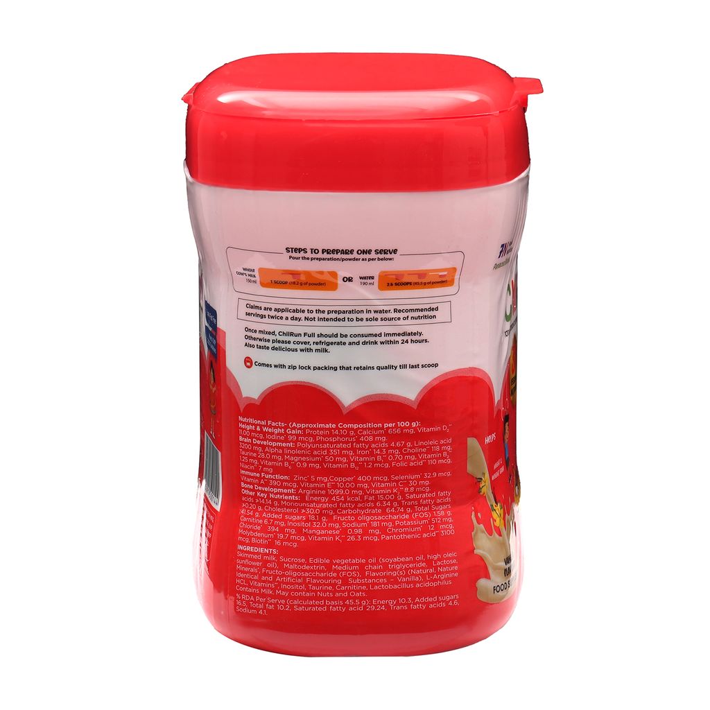 ChilRun Full 2+, Health and Nutrition Drink, Vanilla, 200g, Jar. Total Nutrition For Children’s Growth, Supports Weight & Height Gain, Immune Function & Brain Development. view 2