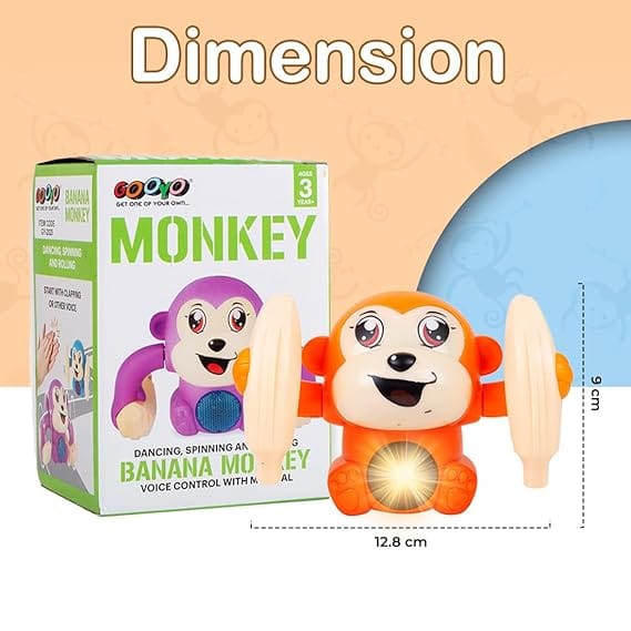 GOOYO Voice Control Monkey Toy with Musical, Dancing, Spinning, Rolling and Sensor Feature for Gifts/Kids/Babies/Boys/Girls| (Battery Not Included) view 2