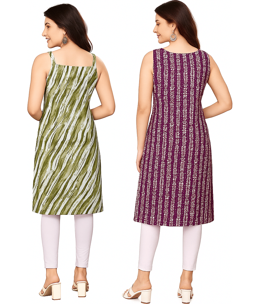 TATHASTU FASHION Women Crepe Printed A-line Kurti ( Multicoloured ) view 2