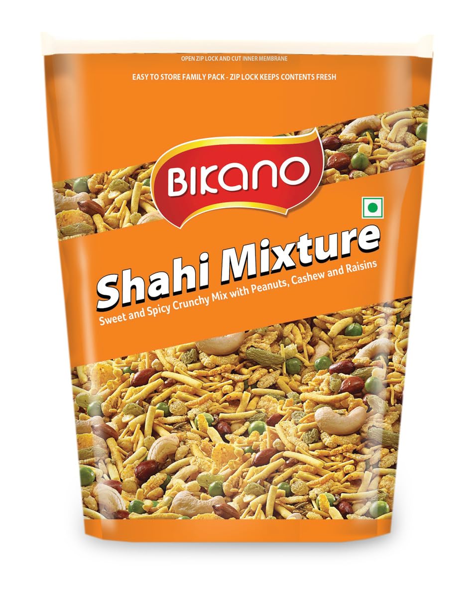 Bikano Shahi Mixture Namkeen| Crunchy Dry Fruits Peas & Peanuts| Crunchy & Tasty, 200gm