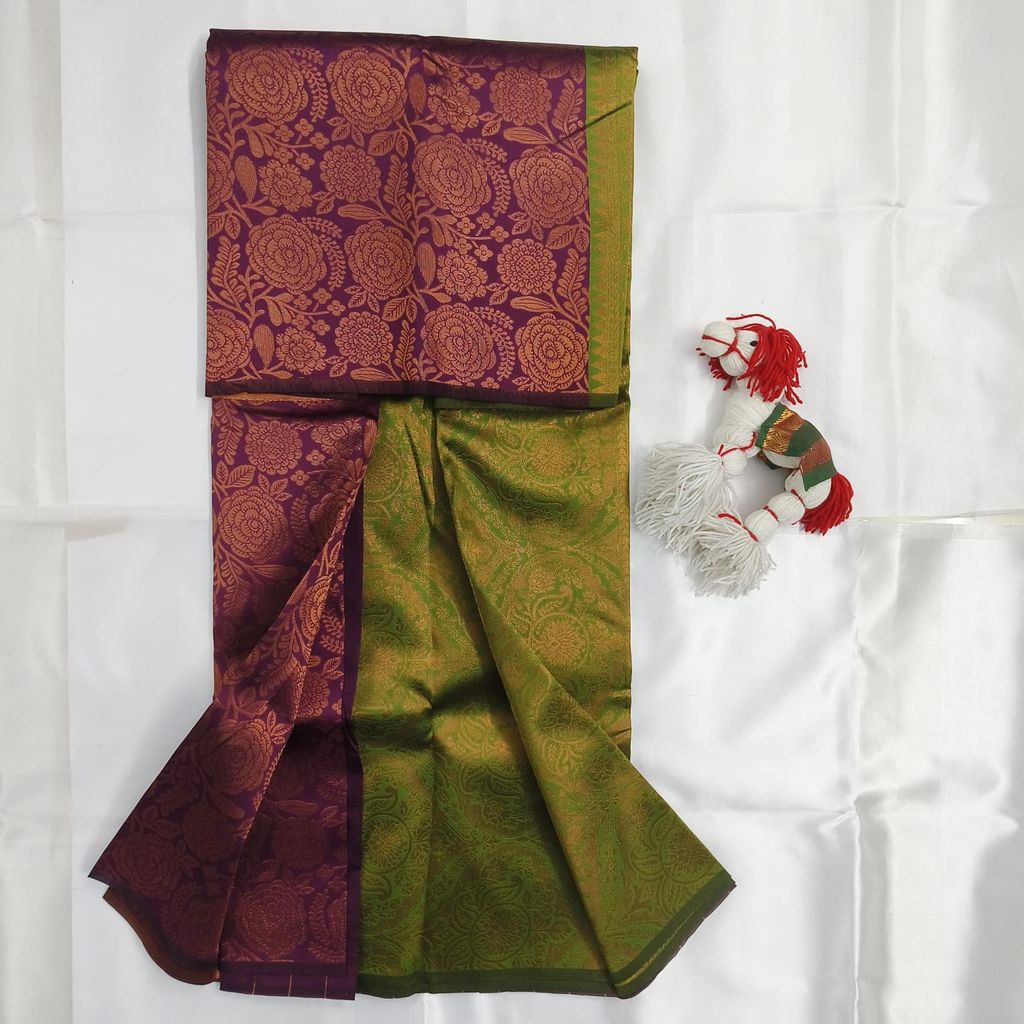 Silk Cotton Saree with Blouse view 2