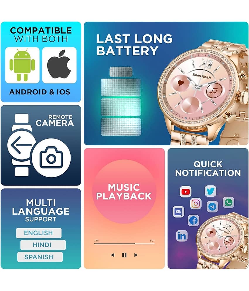 RD Kart AMOLED BT Calling Upto 1-2 days Smart Watch Gold view 2