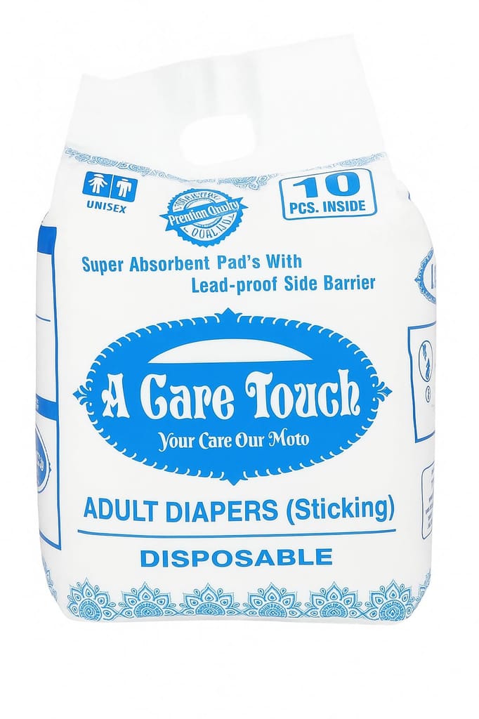 ACT Adult Diaper Taped Type Large (L) Size 10 Count | 38-60 inch Waist | Unisex Leak Proof Odour Lock Anti-Bacterial Breathable Diaper for Elderly Men Women | High Absorbency Incontinence Care (Pack of 2) view 2