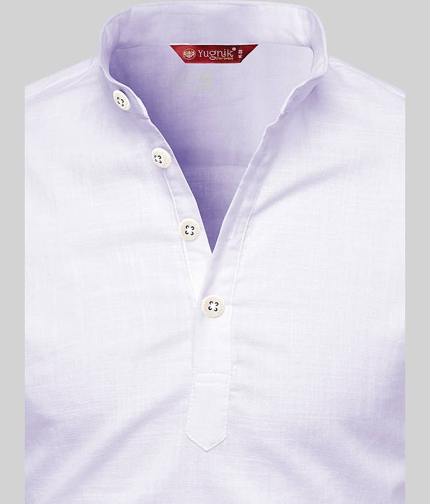 Yugnik Lime Green Cotton Men's Shirt Style Kurta ( Pack of 2 ) view 2