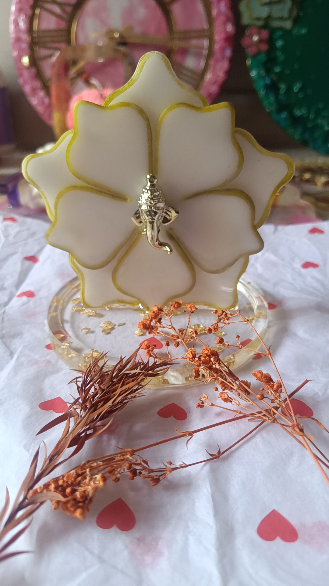 Resin handmade ganesha stand view 2