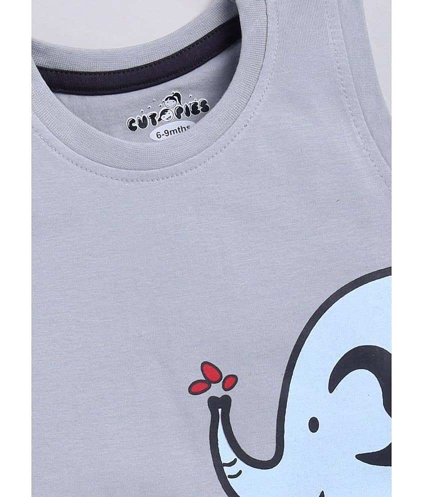 CUTOPIES Pack of 1 Unisex for Baby Cotton Blend T-Shirt & Shorts ( Green ) view 2