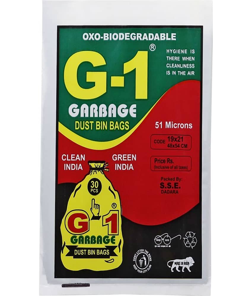 G 1 Oxo-Biodegradable Garbage Bags, Medium (19 x 21 inches) - 30 bags/pack , Pack of 6 view 2