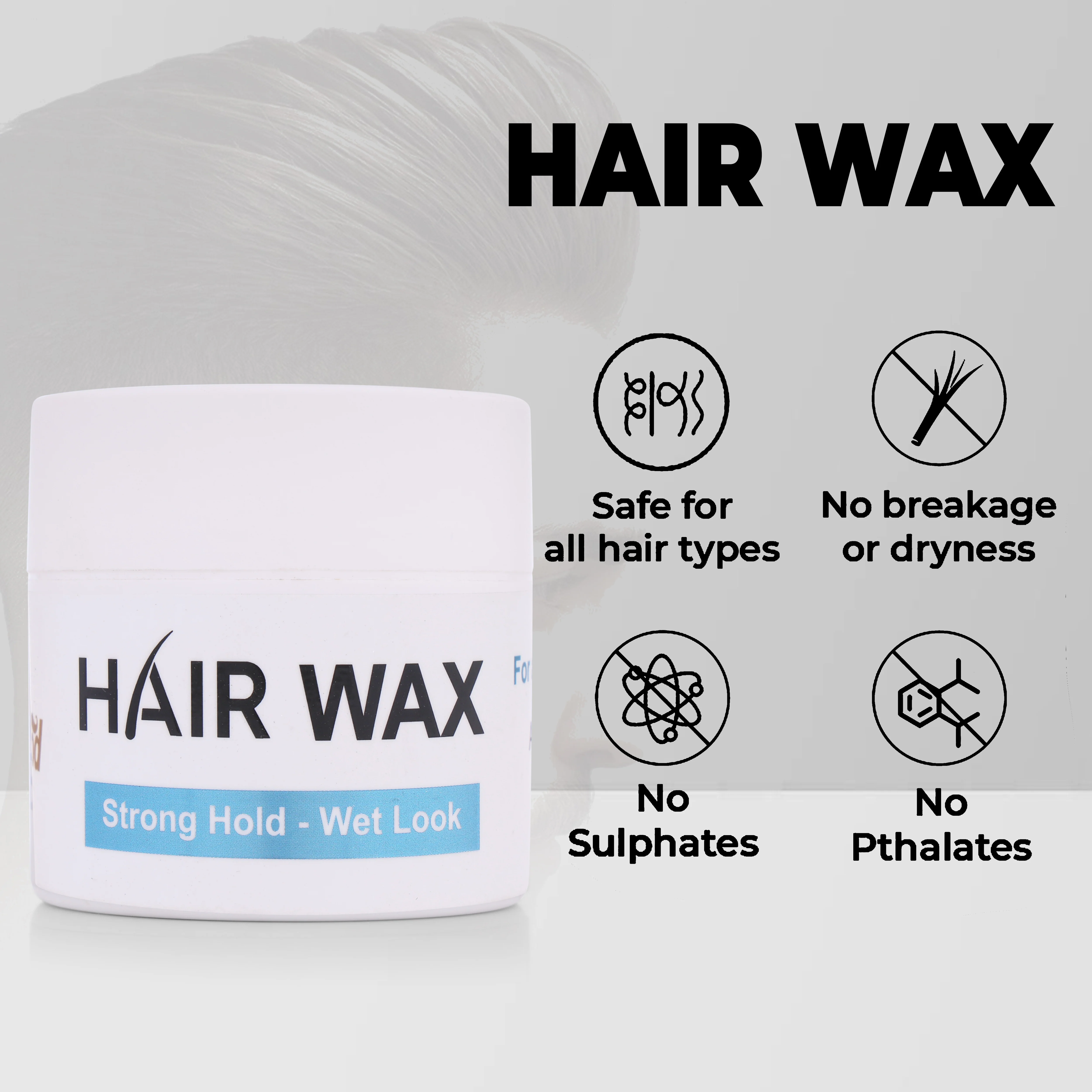 Dermease Men’s Aloe Vera Hair Wax for Strong Hold & Shine view 2