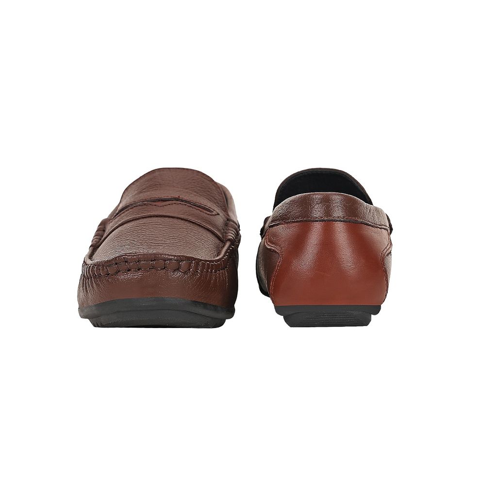 SeeandWear Pure Leather Brown Loafers for Men view 2