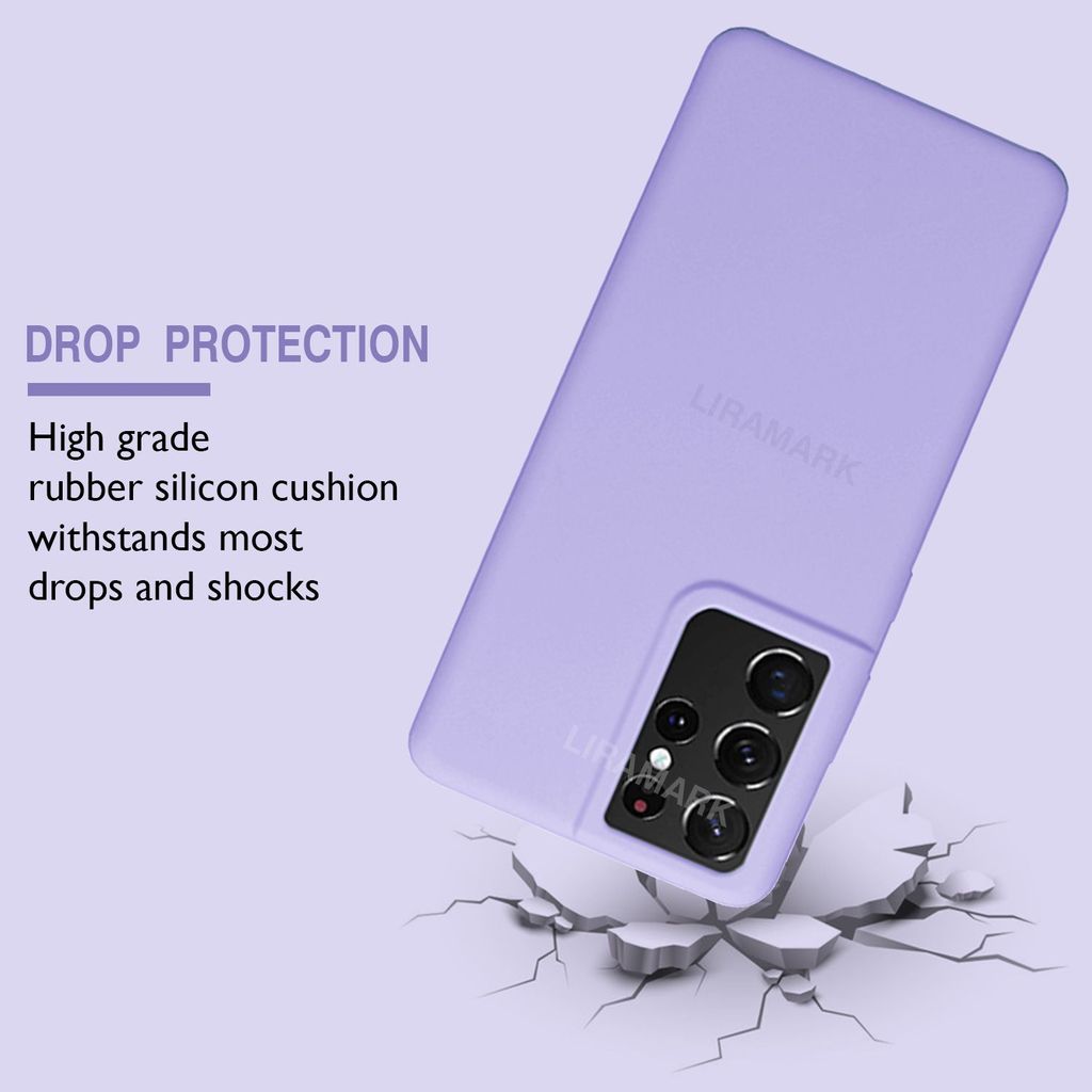 LIRAMARK Liquid Silicone Soft Back Cover Case for Samsung Galaxy S21 Ultra view 2