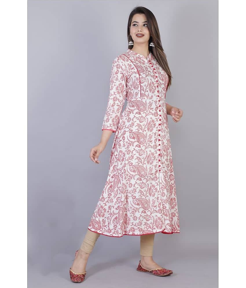 JC4U - Pink Rayon Women's Front Slit Kurti ( Pack of 1 ) view 2