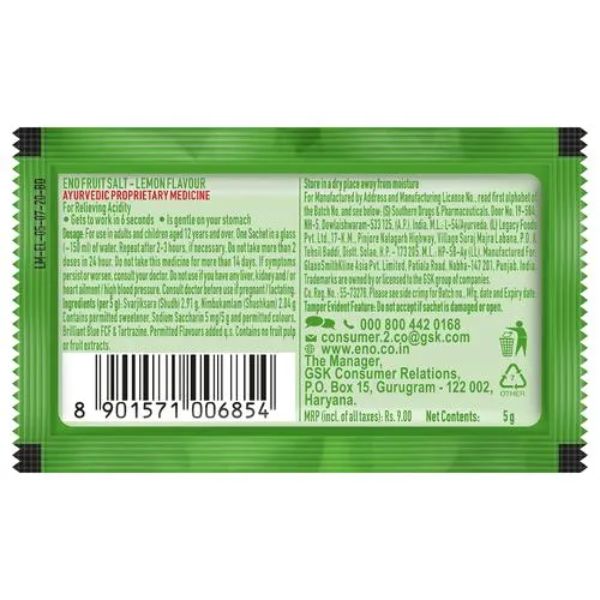 Eno Fruit Salt Lemon Flavor 5 Gms view 2