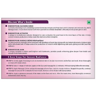 Lotus Herbals Radiant Pearl Cellular 4 in 1 Facial Kit For Deep Cleaning With Pearl Extracts Green Tea 4x37g view 2