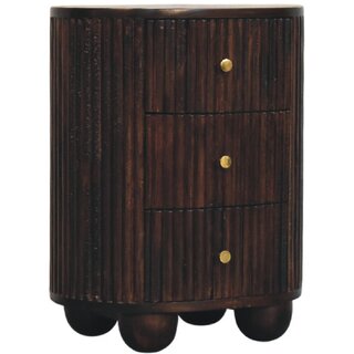 Curved Fluted 3-Drawer Bedside view 2