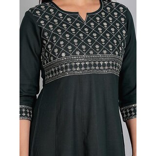 Radhika Fashion Green Viscose Solid Stitched Dress For Woman view 2