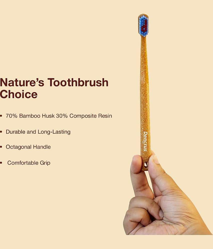 DENCRUS Charcoal Toothpaste & Octa Clean Bamboo Toothbrush (Pack of 2) view 2
