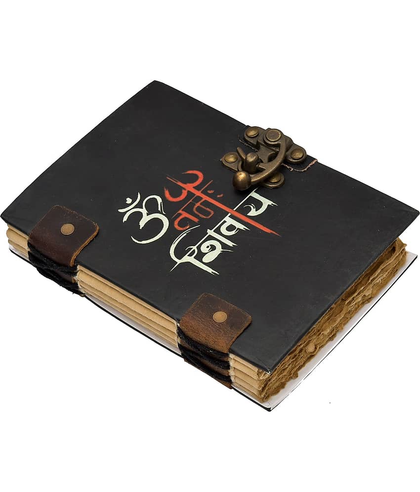OM NAMAH SHIVAY Print Diary with 100% Recycled Handmade Paper Regular Diary Un-Ruled 144 Pages (Black)