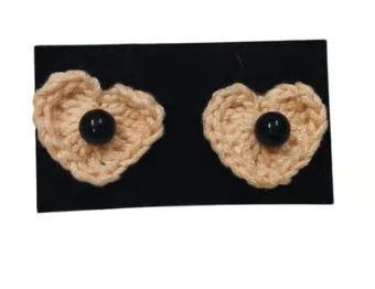 Charming Handmade Crochet Heart Earrings - Colorful & Lightweight