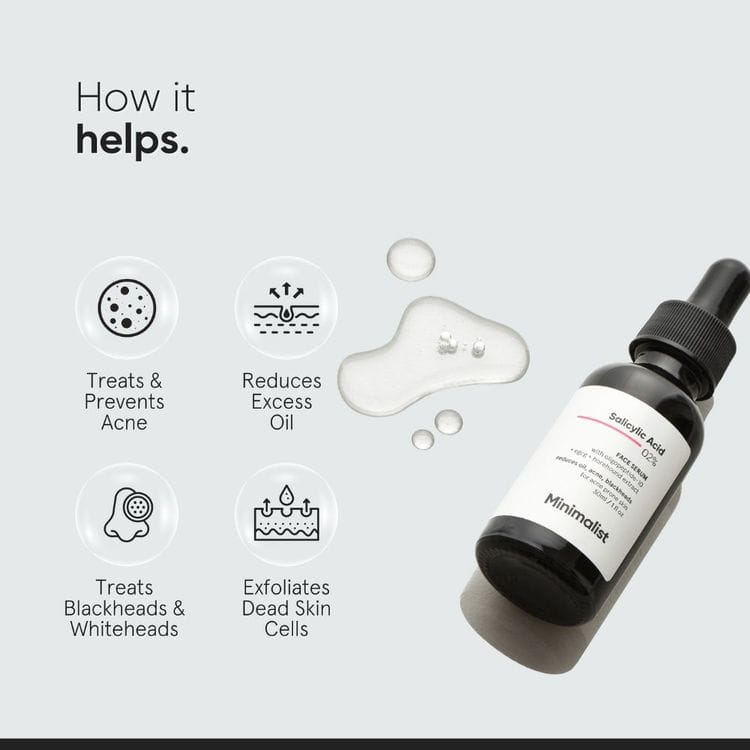 Minimalist 2% Salicylic Acid Face Serum For Blackheads & Whiteheads (30ml) view 2