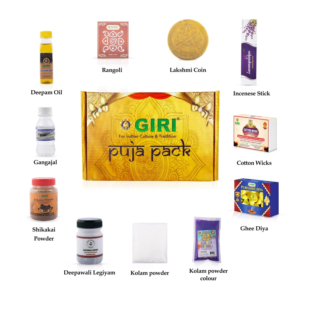 Giri Puja Pack | Pooja Samagri Kit | Gift Pack | Pooja Set view 2