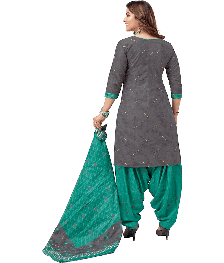 Reya Unstitched Crepe Self Design Dress Material - Multicolor ( Pack of 1 ) view 2