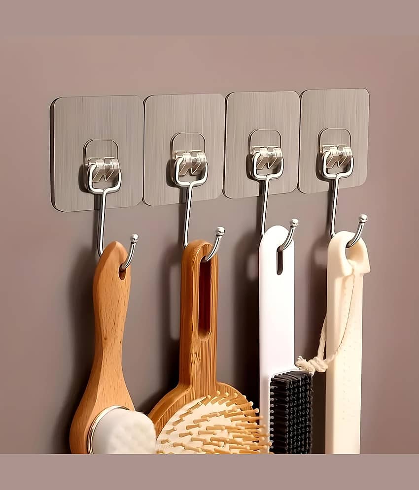 Golden Hook 10 Pack Large Heavy Duty Stainless Steel Adhesive Hooks – Waterproof, Strong, Damage-Free Wall Hooks for Towels, Coats & Accessories – Kitchen, Bathroom, Home & Office Organization view 2