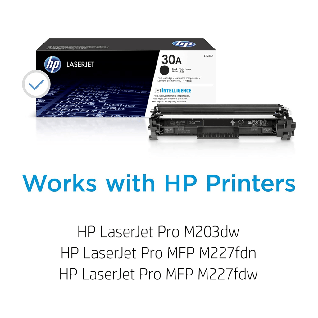 HP 30A Black LaserJet Toner Cartridge (CF230A) for HP LaserJet Pro M203 & MFP M227 Series Printers view 2