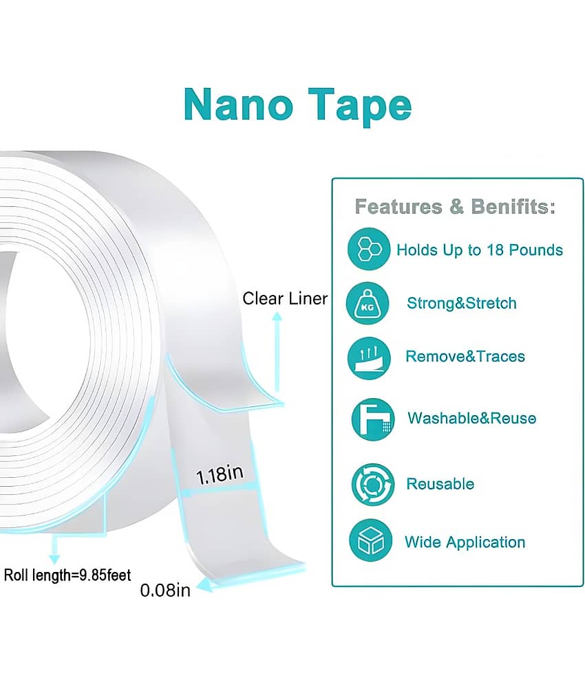 Radhe Creation Transparent Double Sided Nano Tape ( Pack of 1 ) view 2