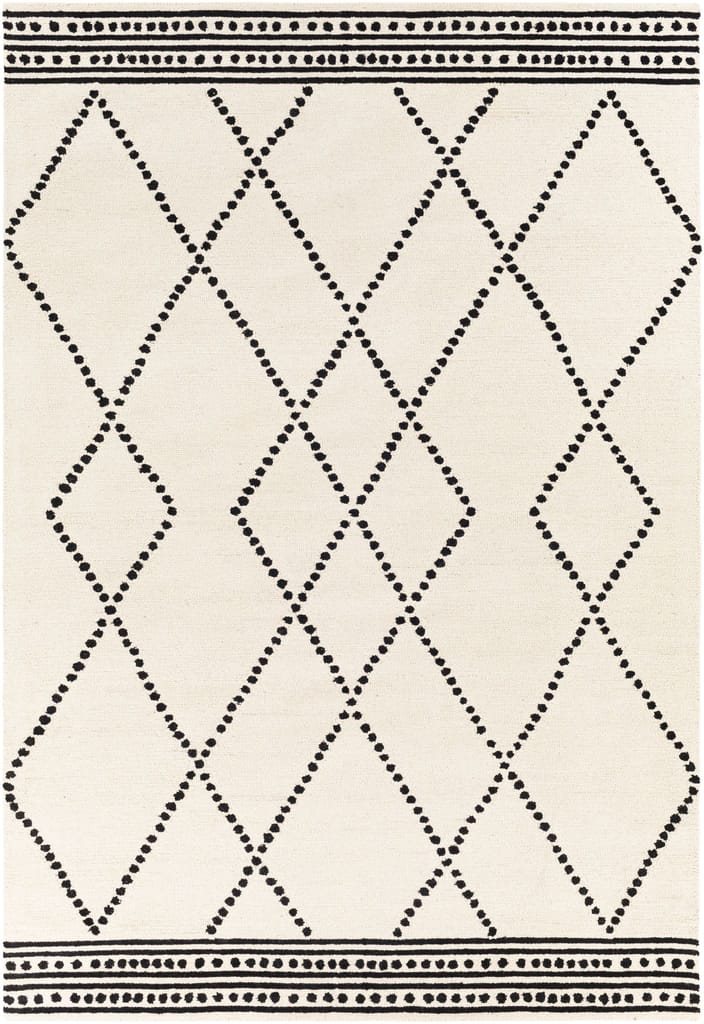Hand-Tufted Arsenal Cream and Black Wool Rug view 2