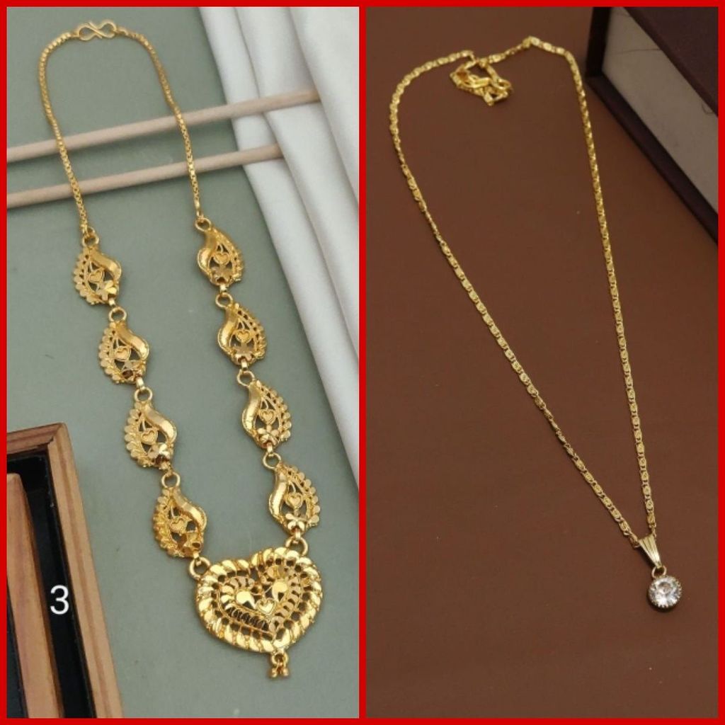 New High gold plated peacock designer neckless for girls and women's (RK_PN-3) & CHAIN-PENDANTS necklaces & chains (COMBO PACK OF 2 PIC)