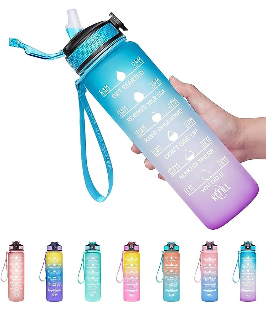 THRIFTKART Motivational Bottle Multicolour Acrylic Sipper Water Bottle 1000 mL ( Set of 1 ) view 2
