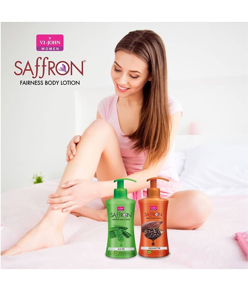 VI-JOHN Saffron Fairness Body Lotion Aloevera & Cocoa Butter 250ml Each (500ml) - Pack of 2 view 2