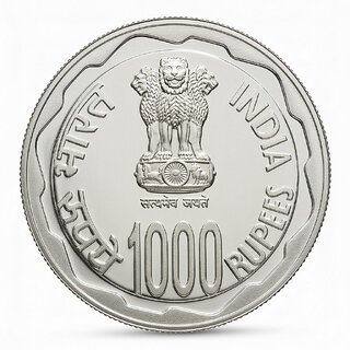 50 Grams 1000 Rupees 1869-1948 Mahatma Gandhi Silverplated Fantasy Coin Edition view 2