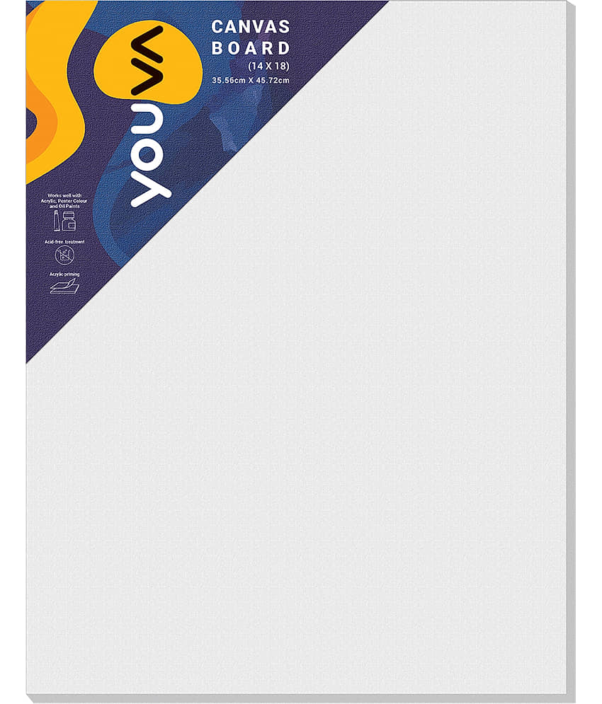 Navneet Youva 14" x 18" Cotton Medium Grain Canvas Board (Set of 1) (Multicolor) view 2
