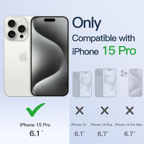 Plugtech TPU Designed for iPhone 15 Pro Luxury Electroplating Case [Magnetic MagSafe] [Integrated Lens Protection] Back Cover Case for iPhone 15 Pro (Silver) view 2