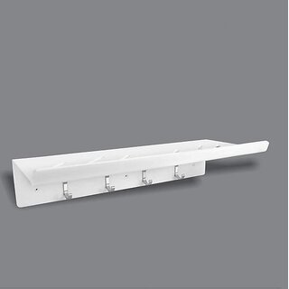 Sarvatr Acrylic Towel Rack with HOOK for Bathroom/Towel Shelf/Towel Stand (24 inch) WHITE Towel Holder view 2