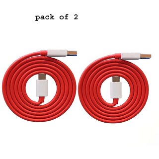 (pack of 2 ) super vooc Type C USB data Cable red (1mtr)