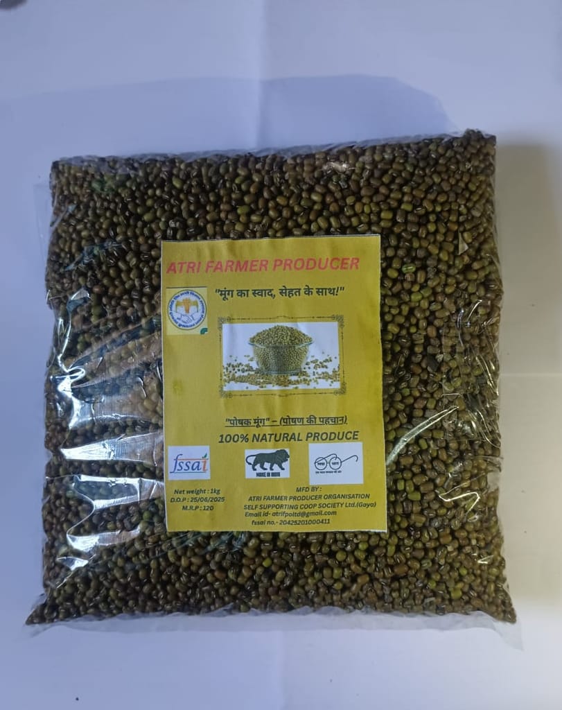 ATRI Farmer Producer 100% Natural Moong Dal (Whole Green Gram) 1kg