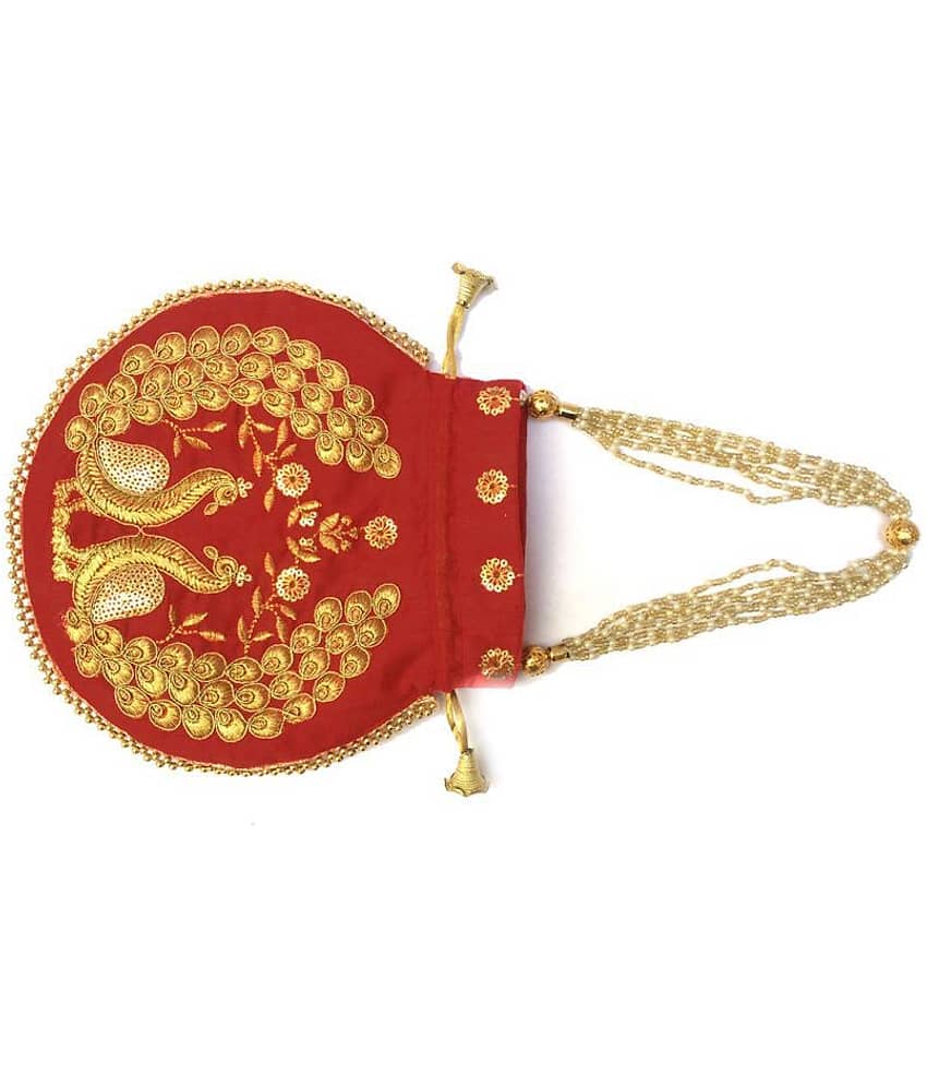 Apratim Red Silk Potli view 2