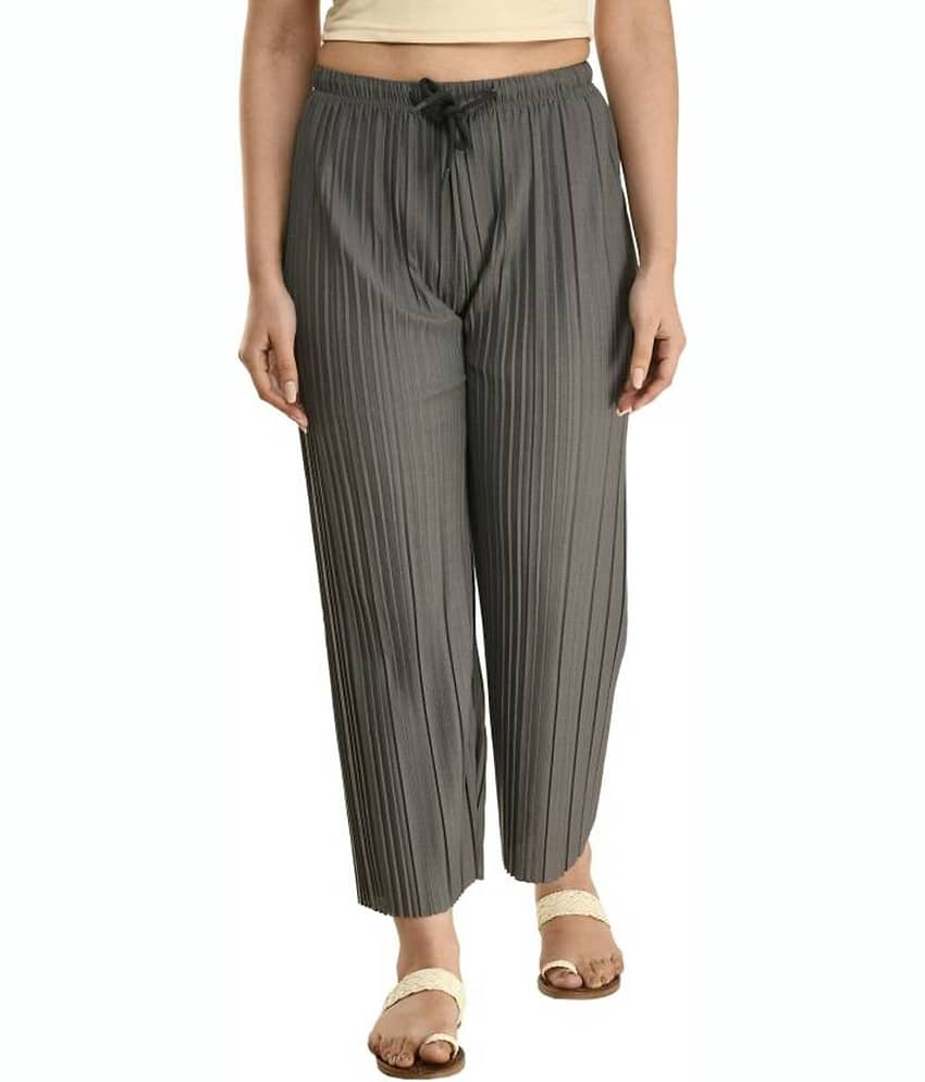 NightBlue Pack of 1 Lycra Straight Women's Palazzos ( Grey ) view 2