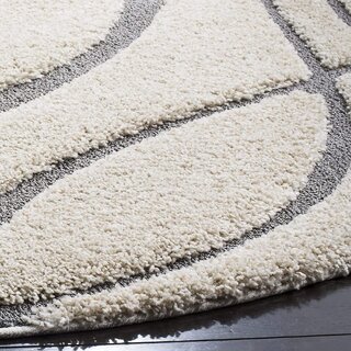 GALLERY HOME Silky Smooth Anti-Skid Shaggy Round Carpet with 2 inch Thickness (5 x 5 Round, Ivory K4) view 2
