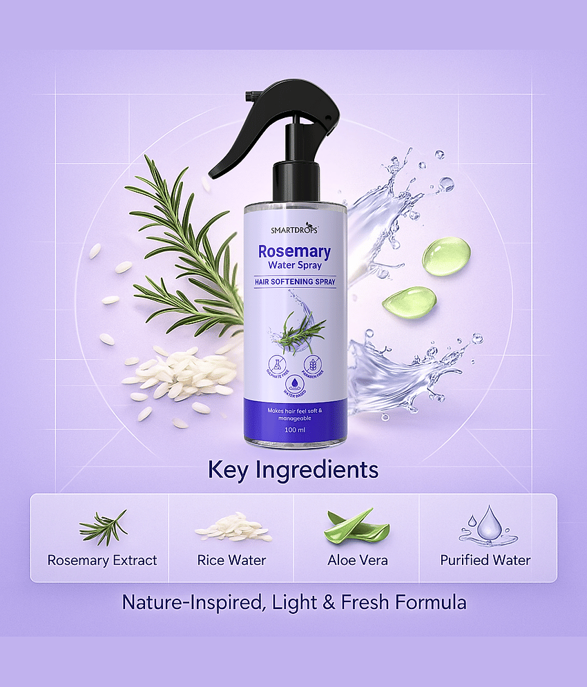 Rosemary Water Herbal Hair Spray Bottle view 2
