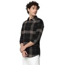 Mufti Black & Off White Large Check Slim Fit Casual Shirt view 2
