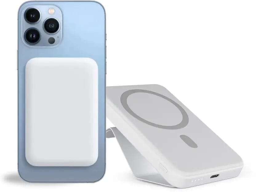 5000 mAh 20 W Wireless With MagSafe Slim Pocket Size Power Bank (White, Lithium-ion, Quick Charge 3.0 for Mobile) view 2