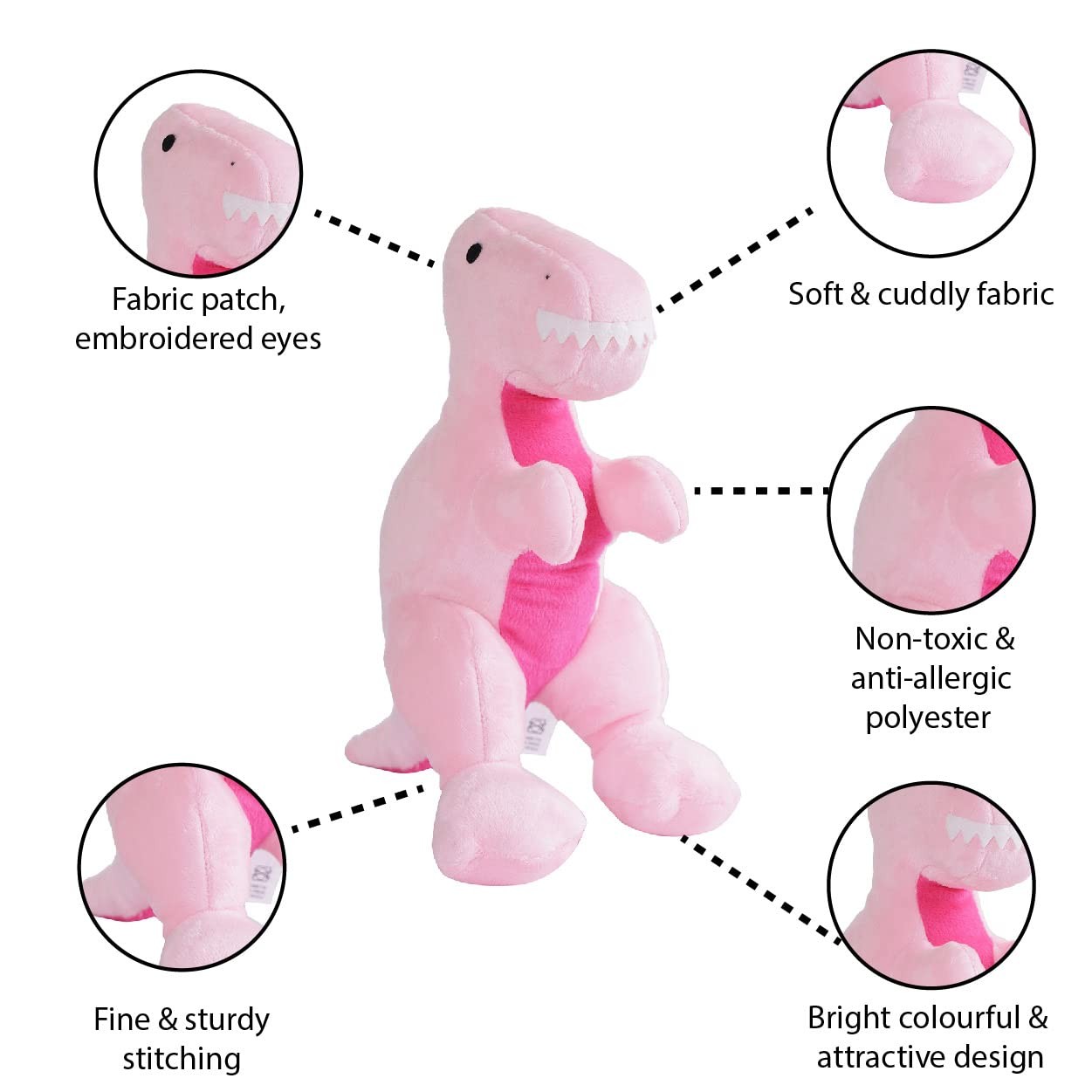 Furrendz Dynamic Dino 10 Inch Plush Toy For Kids 1 Years and Above view 2