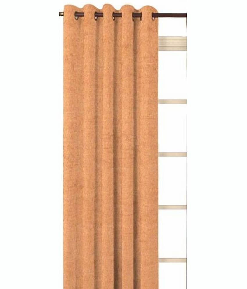 N2C Home Solid Semi-Transparent Eyelet Curtain 7 ft ( Pack of 1 ) - Cream view 2