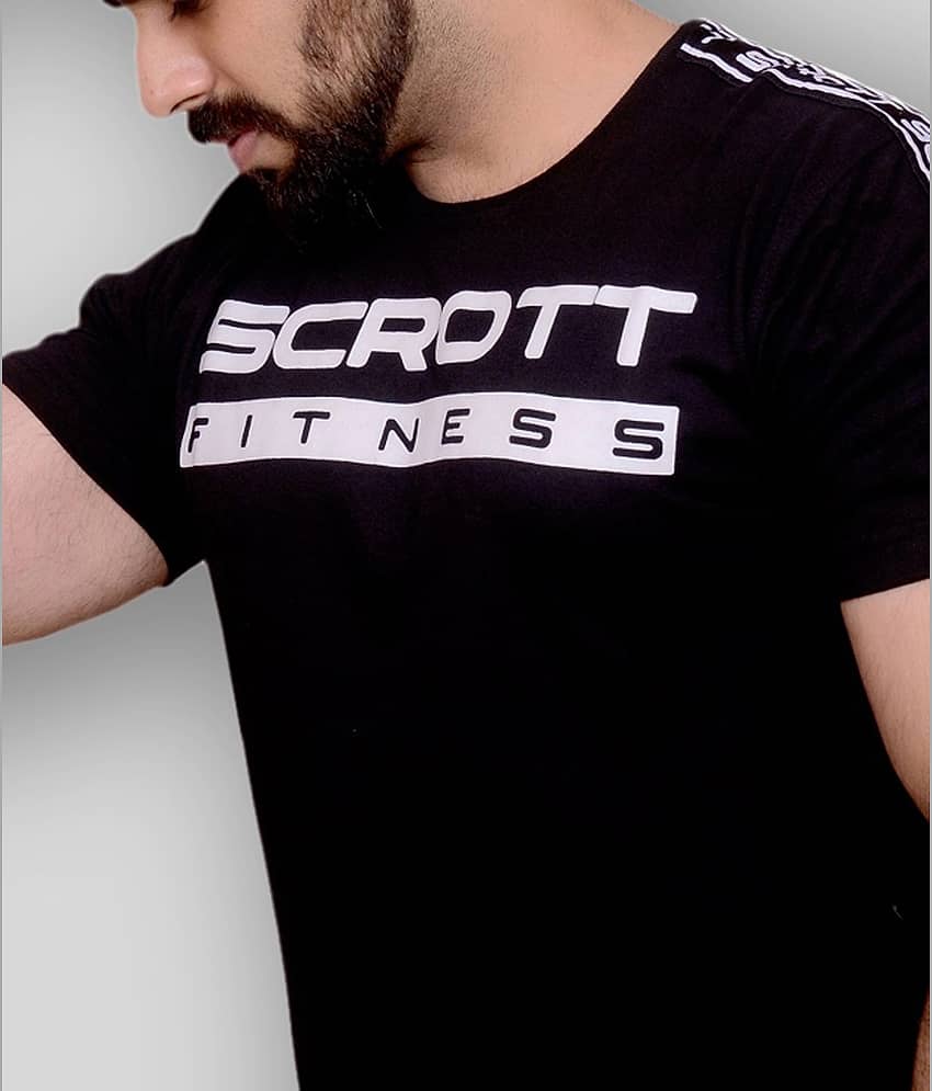 Scrott Merchandise Pack of 1 Cotton Regular Fit Men's T-Shirt ( Black ) view 2