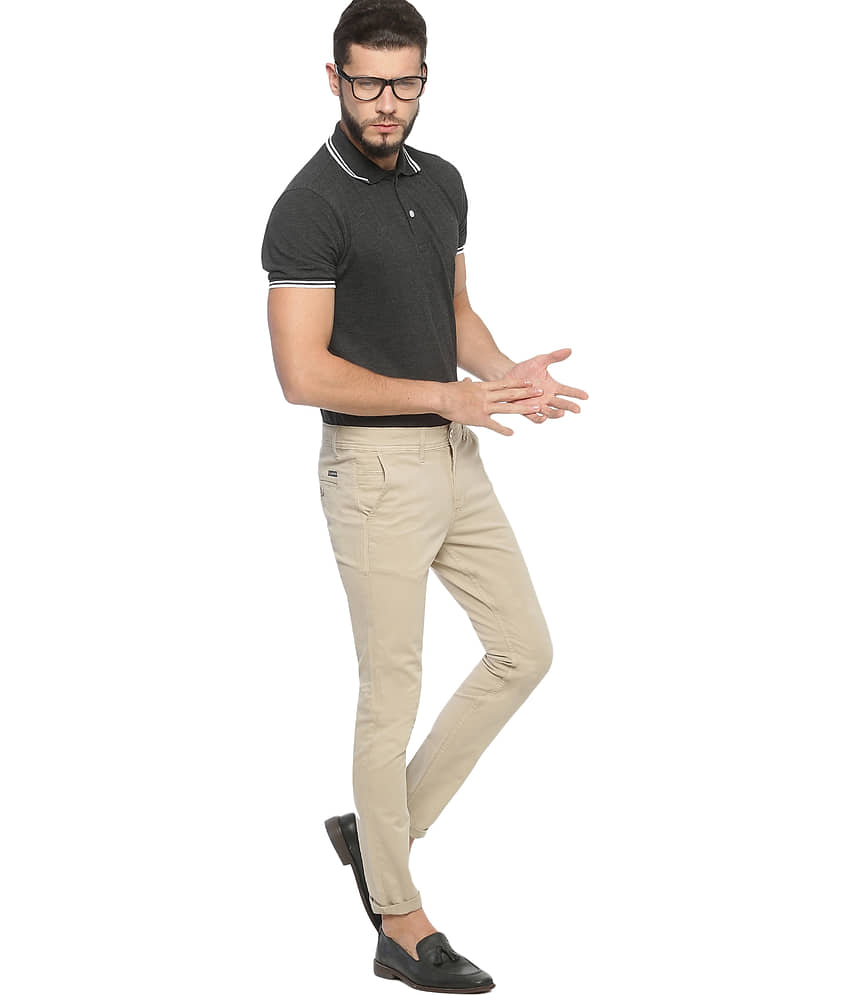VROJASS Regular Flat Men's Chinos - Beige ( Pack of 1 ) view 2