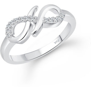 VFJ Stylish (CZ) Rhodium Plated Ring with Scented Velvet Rose Ring Box for women and girls and your Valentine. view 2