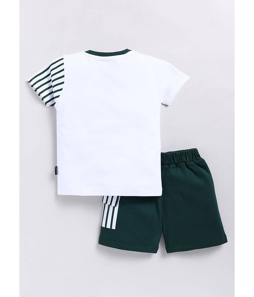 CUTOPIES Pack of 1 Boys Cotton T-Shirt & Shorts Set ( Green ) view 2